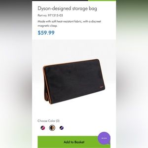 Dyson designed storage bag